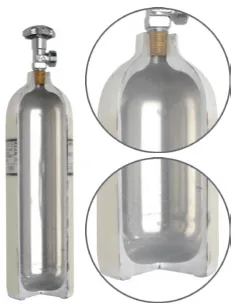 Umfangsgewickelte CFK-Flasche (Typ 2)